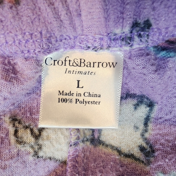 Croft and Barrow Purple Pajamas with Dogs Women's Size L - Picture 5 of 5